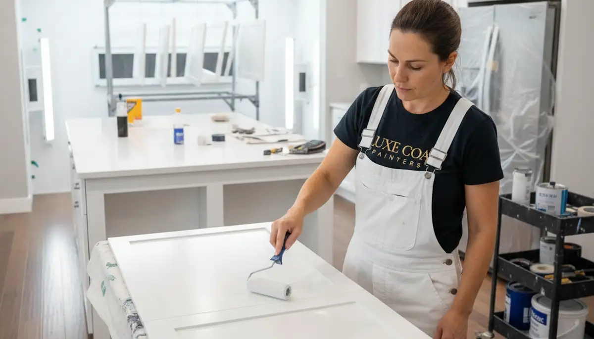 Professional cabinet painting and refinishing in Fort Wayne IN kitchen by expert local painters