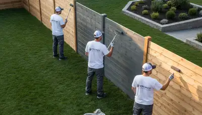 Professional fence painting in Fort Wayne IN with durable weather-resistant wood finish