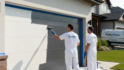 Professional garage door painting in Fort Wayne IN enhancing curb appeal and weather protection