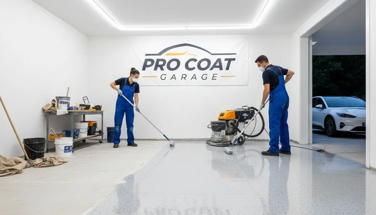 Professional garage floor epoxy coating by house painters in Fort Wayne, IN