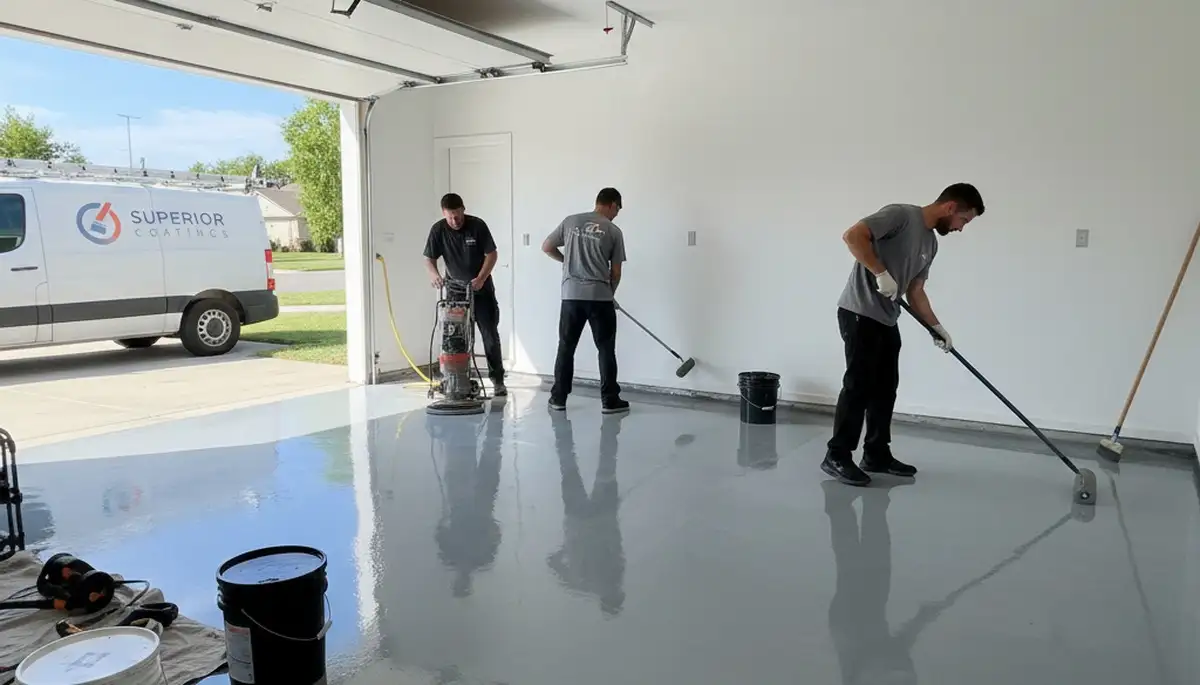 Professional garage floor epoxy coating in Fort Wayne IN by local house painting experts