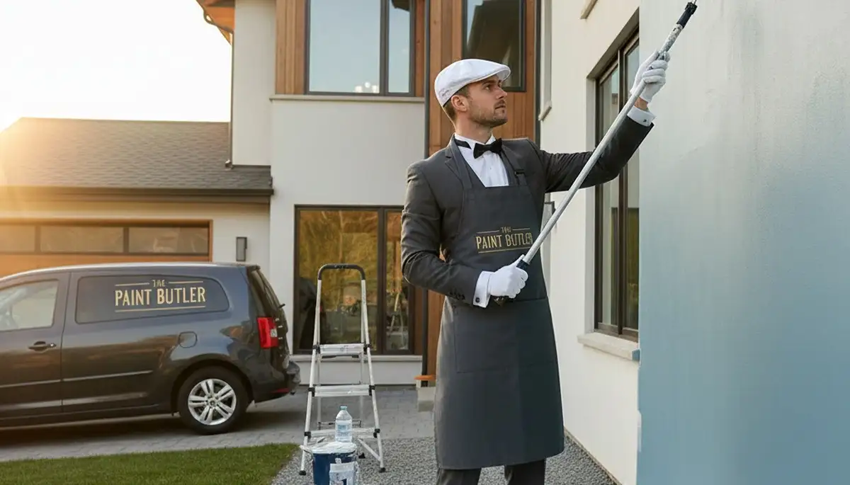 Professional house painters working on exterior home in Fort Wayne IN