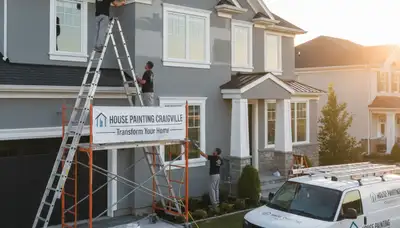 Professional house painters working on residential exterior in Fort Wayne, IN