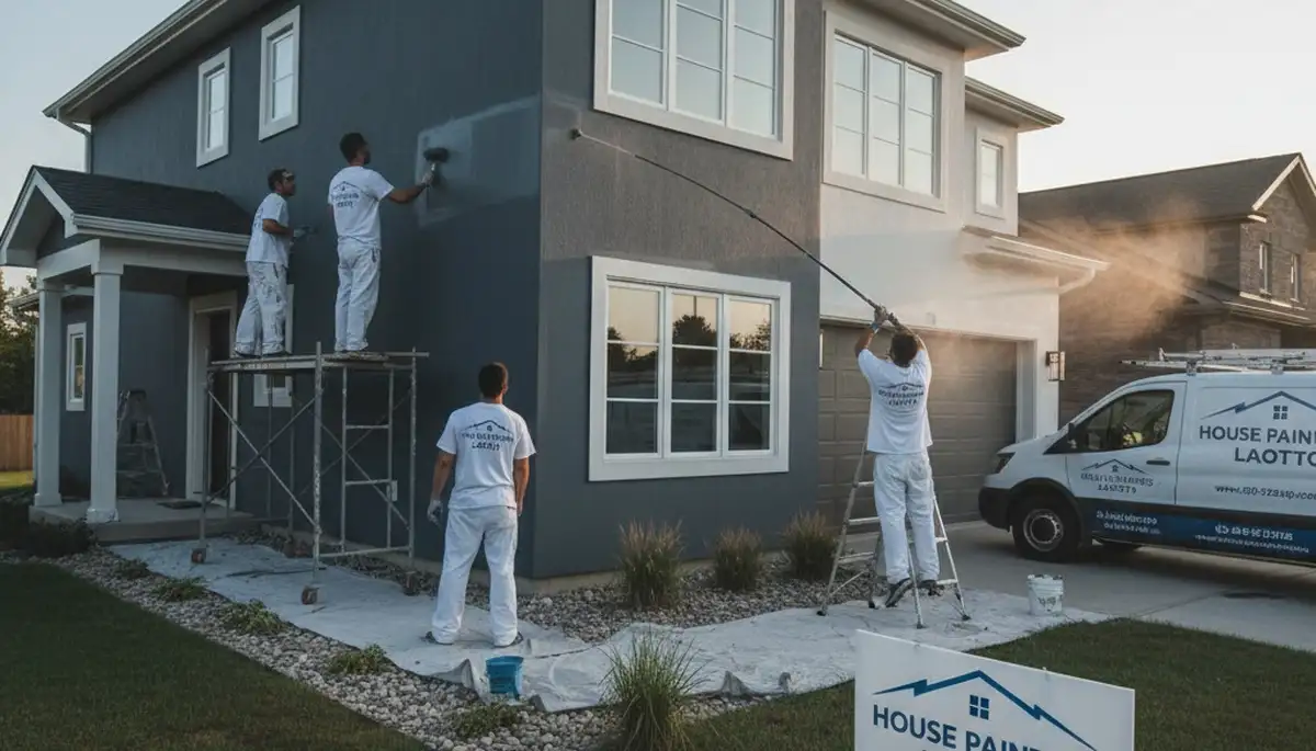 Professional house painters working on home exterior in Fort Wayne IN