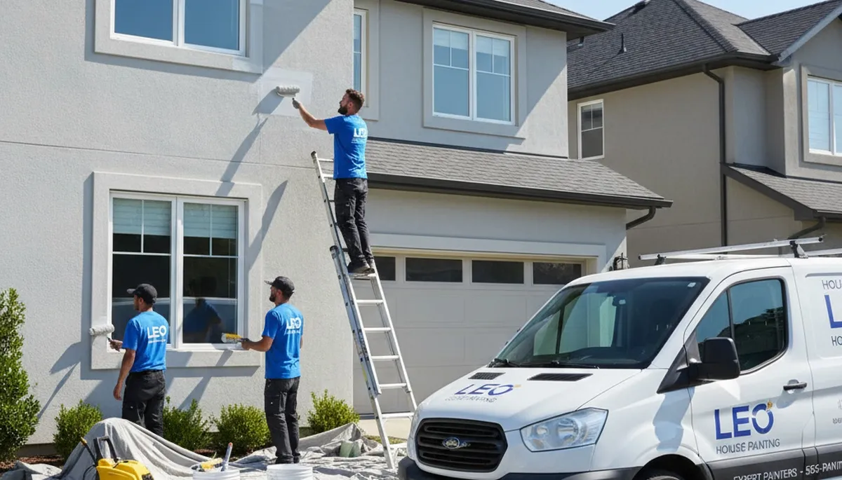 Professional house painters working on residential exterior in Fort Wayne, IN