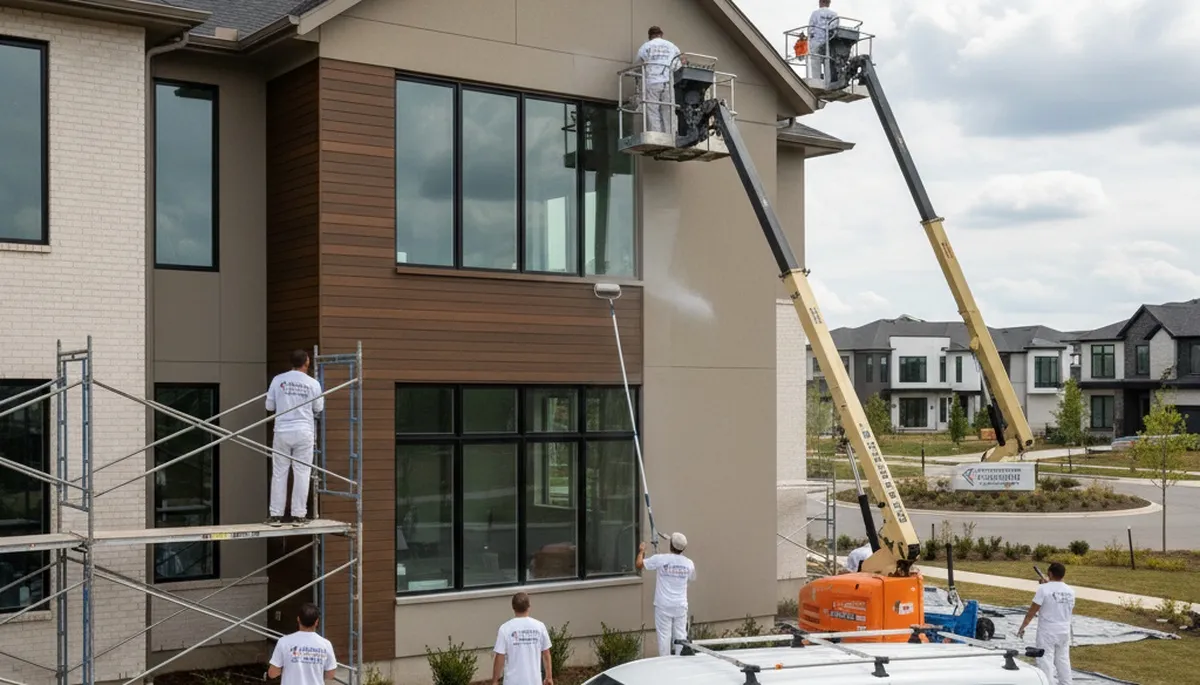 Professional house painters working on residential exterior in Fort Wayne IN