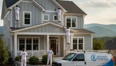 Professional house painter working on residential exterior in Fort Wayne, IN