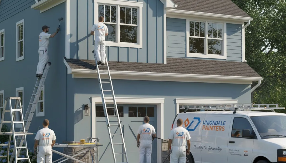 Professional house painters working on a residential exterior in Fort Wayne, IN