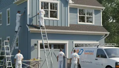 Professional house painters working on a residential exterior in Fort Wayne, IN