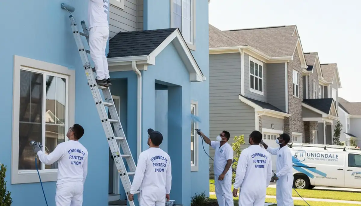 Professional house painters working on residential exterior in Fort Wayne, IN
