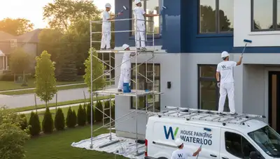 Professional house painters working on residential exterior in Fort Wayne, IN