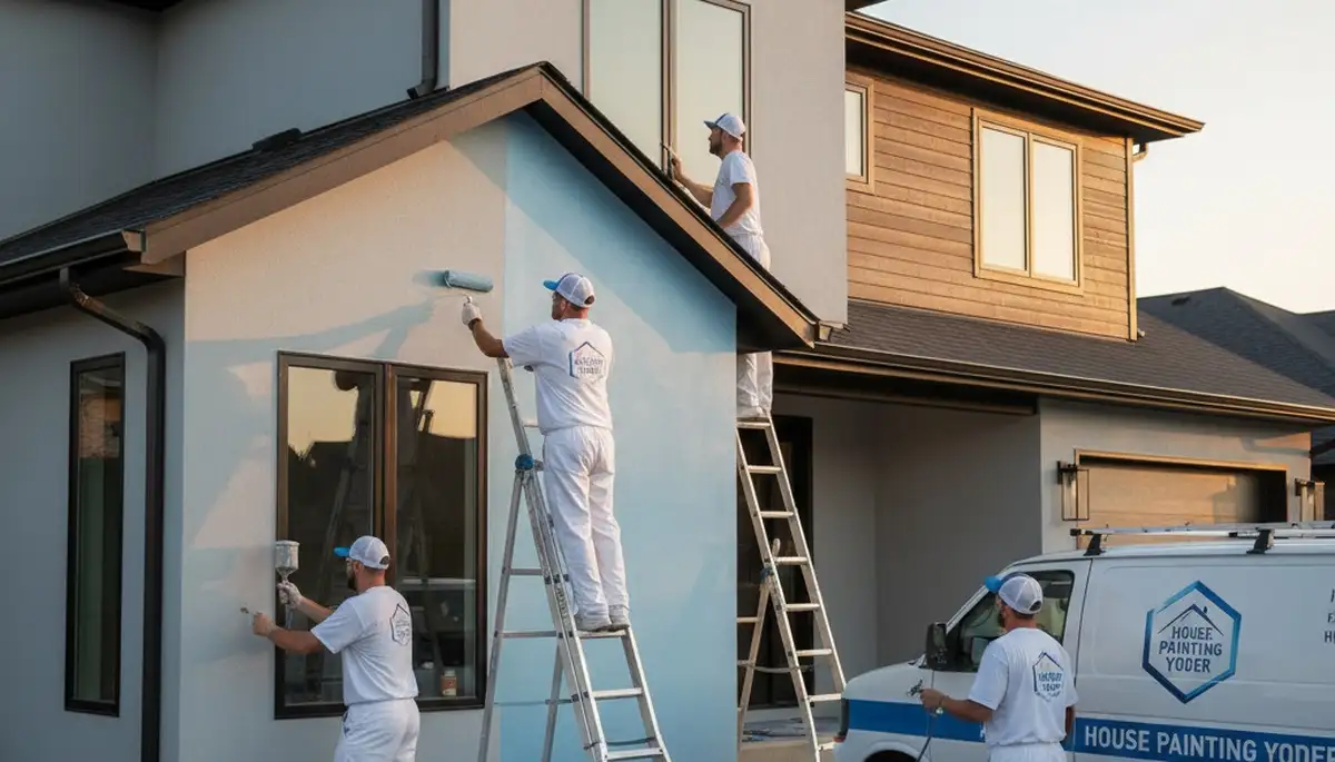 Professional house painters working on residential exterior in Fort Wayne, IN
