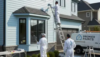 Professional siding painting on home exterior in Fort Wayne, IN by expert house painters