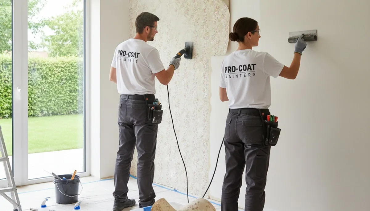 Professional wallpaper removal service in Fort Wayne, IN home interior by expert painters